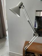 Retro vintage witte metalen bureaulamp, architectenlamp, Minder dan 50 cm, Gebruikt, Ophalen of Verzenden