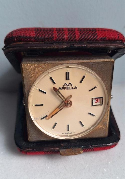 Vintage wekker  AA Appella Swiss 7 jewels 1950, Antiek en Kunst, Antiek | Klokken, Ophalen of Verzenden