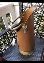 Kolenkit messing, rood koper, Delfts blauw handvat kop leeuw, Ophalen of Verzenden