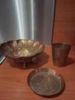 Set van 3 (made in india) schaal beker schaaltje, Antiek en Kunst, Antiek | Koper en Brons, Ophalen of Verzenden, Koper