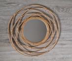 Spiegel rond bamboe / rotan 60 cm, Ophalen, Zo goed als nieuw, Spiegel