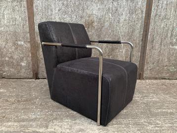 Genua fauteuil - zwart pilotenstof/leer - LAATSTE STUKS!!! beschikbaar voor biedingen