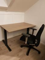 Bureau merk Gispen, hoogte verstelbaar, in nieuwstaat 120x80, Ophalen, In hoogte verstelbaar, Zo goed als nieuw, Bureau