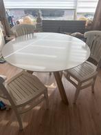 Ronde eettafel met stoelen, Huis en Inrichting, Complete eetkamers, Ophalen of Verzenden, Gebruikt, Minder dan 4 stoelen