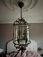 Grijze Brocante Kroonluchter - 4 Lampen grijskleurig & glas, Huis en Inrichting, Ophalen, Zo goed als nieuw, Glas, 50 tot 75 cm