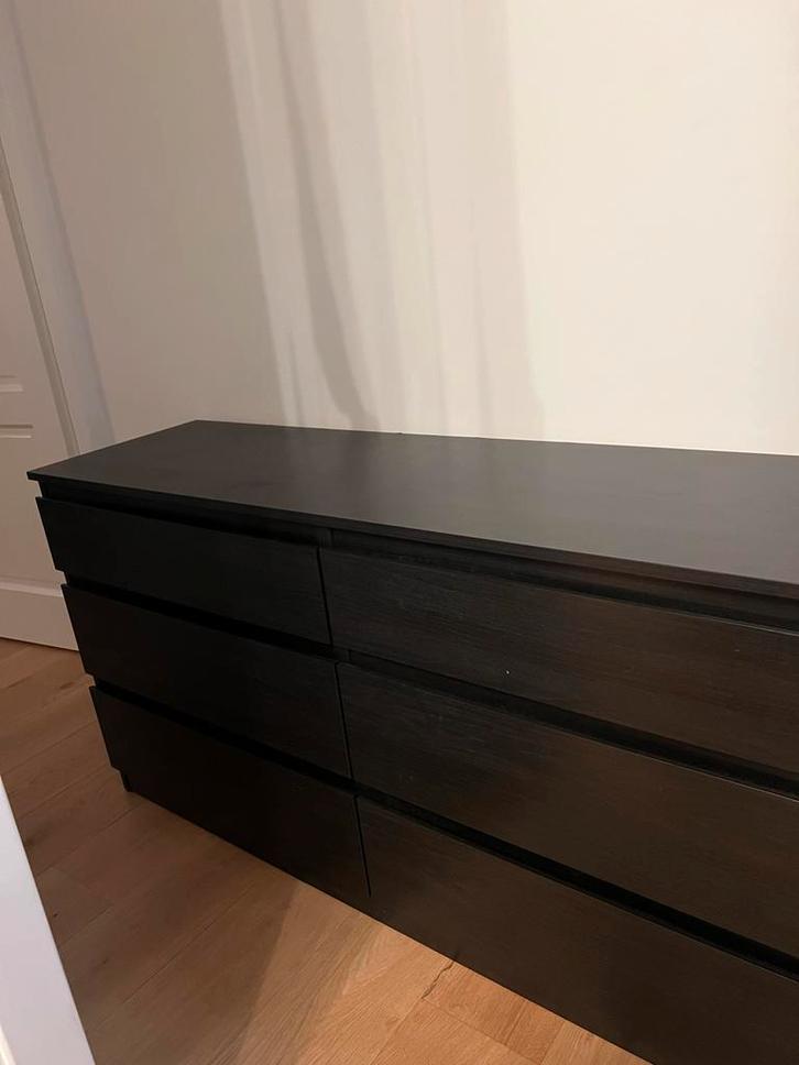 Ikea Malm Kast - Zes lades zwartbruin, Huis en Inrichting, Kasten | Kledingkasten, Zo goed als nieuw, 100 tot 150 cm, 150 tot 200 cm