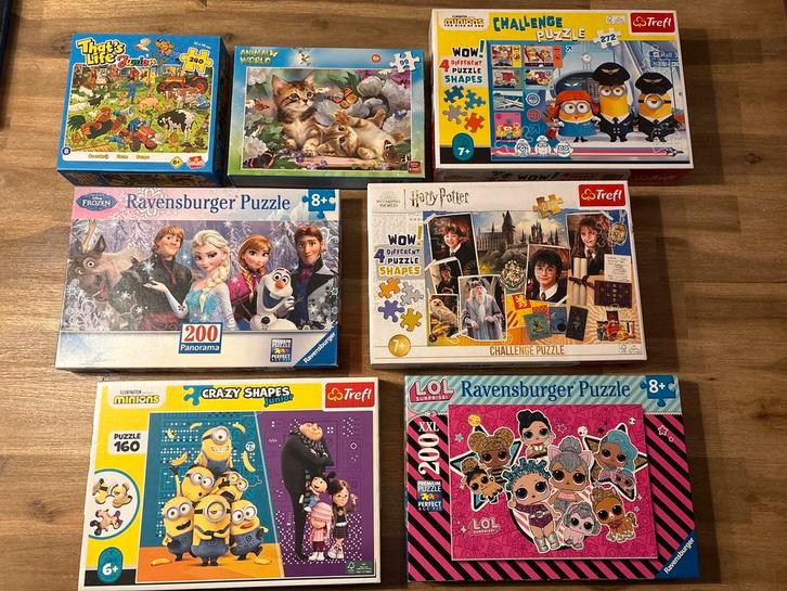 Diverse Puzzels - Minions, Frozen, Harry Potter, LOL, Kinderen en Baby's, Speelgoed | Kinderpuzzels, Gebruikt, 6 jaar of ouder