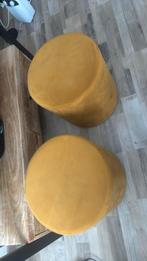 Poef okergeel, Huis en Inrichting, Ophalen of Verzenden, Zo goed als nieuw, Rond, Minder dan 50 cm