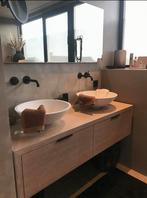 Massief eiken badmeubel incl. Solide surface waskommen, Huis en Inrichting, Badkamer | Badkamermeubels, Ophalen, 100 tot 150 cm