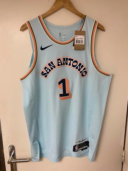 Nike NBA authentic game Jersey Spurs wembanyama, size L, new, Kleding | Heren, Sportkleding, Nieuw, Algemeen, Maat 52/54 (L), Blauw