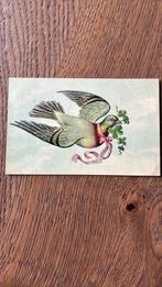 Duif met lint, klaver 4 in bek. 1923, Ophalen of Verzenden, 1920 tot 1940