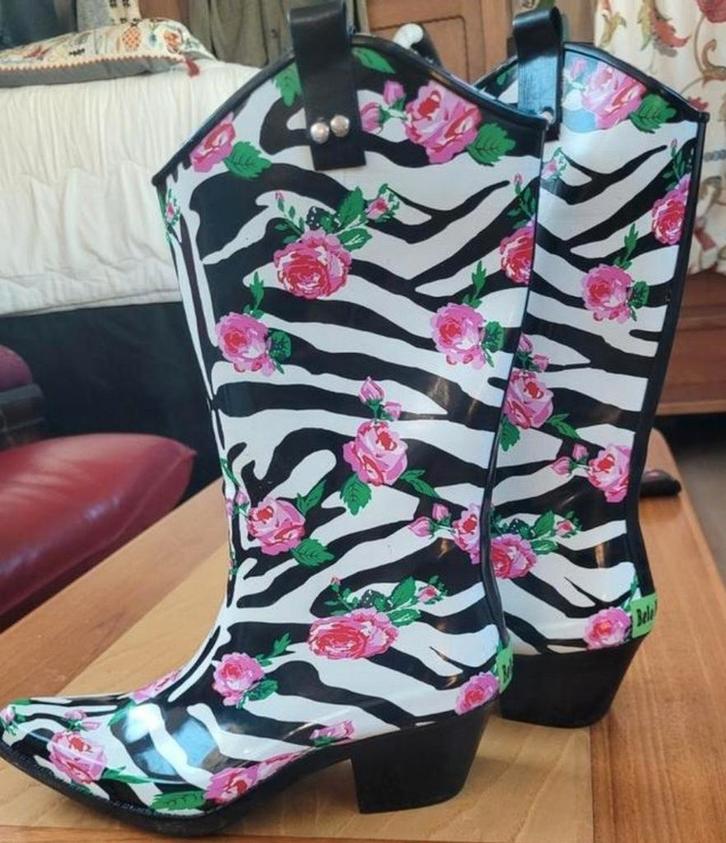 Belo Mundo Cowboy Regenlaarzen Rozen - Maat 40, Kleding | Dames, Schoenen, Zo goed als nieuw, Regenlaarzen, Overige kleuren, Ophalen of Verzenden