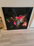 Cobra Art Foxglove, plexiglas bloemenschilderij 100x100, Antiek en Kunst, Ophalen