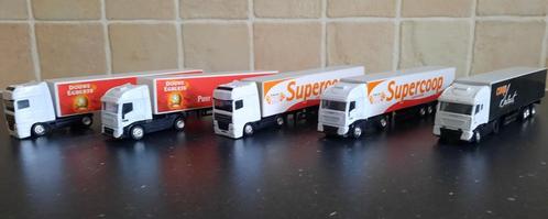 5x Trekker oplegger van Douwe Egberts en COOP  Schaal 1:87, Hobby en Vrije tijd, Modelauto's | 1:87, Zo goed als nieuw, Bus of Vrachtwagen