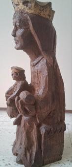 Oud  houten  sculptuur maria met kind, Antiek en Kunst, Verzenden