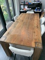 Degelijke eettafel, Huis en Inrichting, Tafels | Eettafels, Ophalen, Gebruikt, Eikenhout, 200 cm of meer