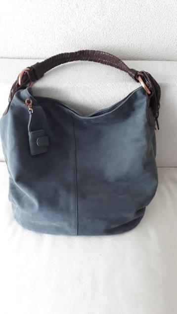 blauw suede BK-Y handtas. beschikbaar voor biedingen