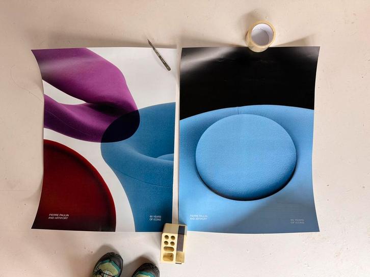 Pierre Paulin and Artifort Posters kunst poster design, Verzamelen, Posters, Gebruikt, Overige onderwerpen, A1 t/m A3, Rechthoekig Staand