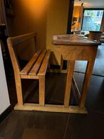Uniek vintage houten schoolbankje, Ophalen of Verzenden, Gebruikt