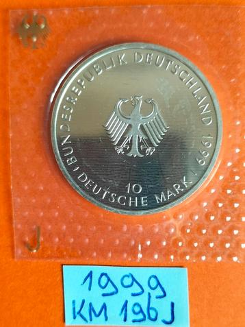 1999 10 Mark Grundgesetz KM#196J 925/1000 Zilver /Proof  beschikbaar voor biedingen