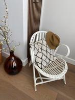 Vintage rotan kuipstoeltje, Ophalen, Gebruikt, Q, Wit