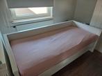 Mooi 1 persoonsbed 90x200cm inclusief lattenbodem en matras, Ophalen, 90 cm, Eenpersoons, Wit