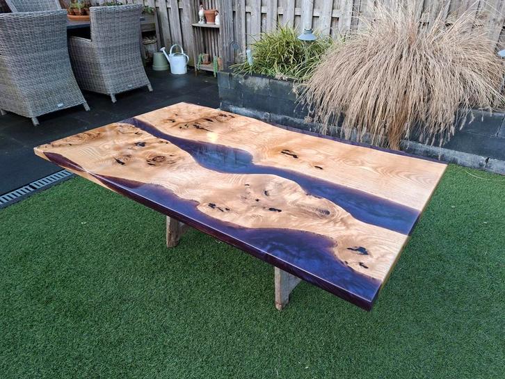 Boomstamtafel / Epoxytafel / Riviertafel, Huis en Inrichting, Tafels | Eettafels, Nieuw, 50 tot 100 cm, 150 tot 200 cm, Vier personen