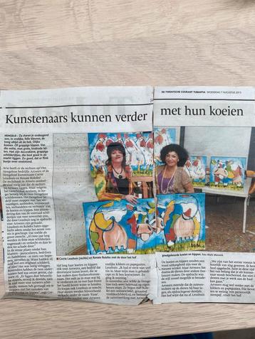 Schilderij vrolijke koe 90x90 cm  Corrie Leushuis beschikbaar voor biedingen