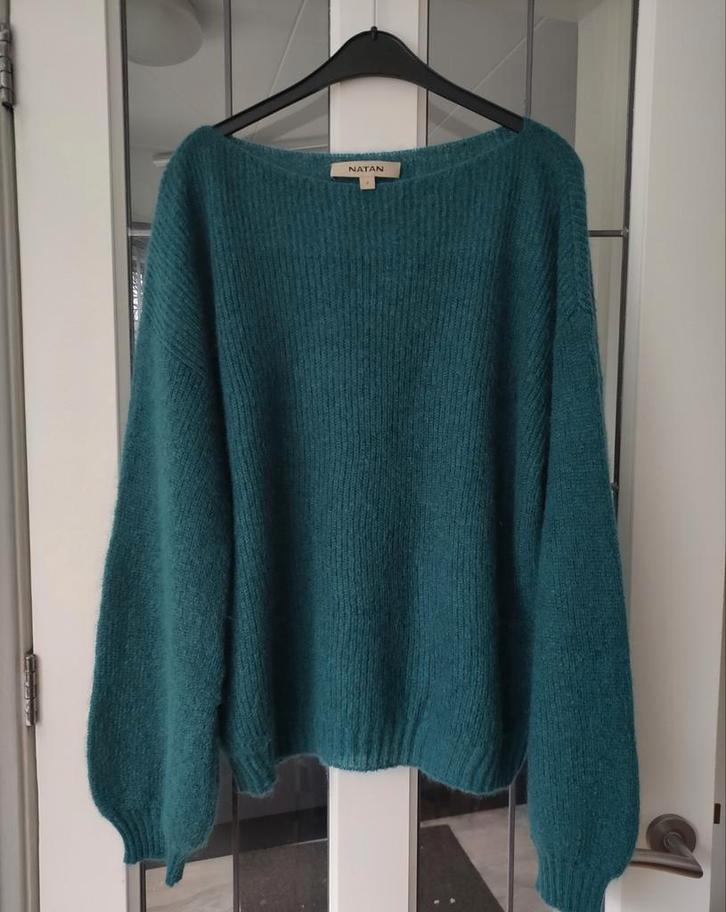 Natan wollen trui blauw groen XL, Kleding | Dames, Truien en Vesten, Maat 46/48 (XL) of groter, Ophalen of Verzenden