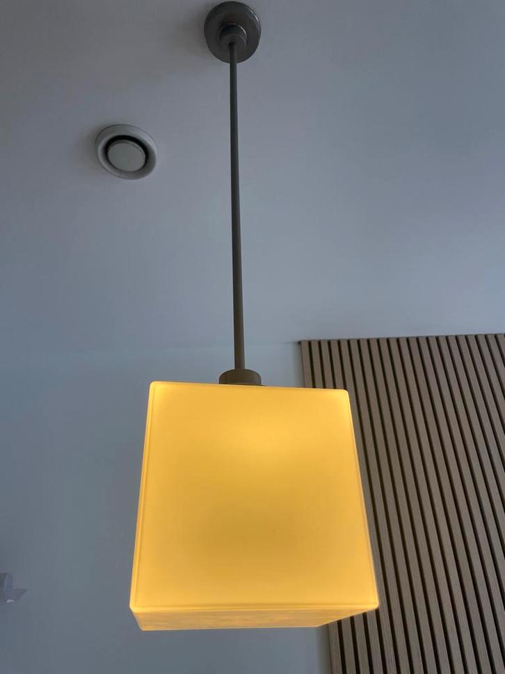 Gispen Plafondlamp - Vierkant Design, Huis en Inrichting, Lampen | Hanglampen, Gebruikt, 75 cm of meer, Glas, Ophalen of Verzenden