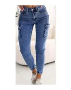 Cargo jeans met elastische zoom – light denim & zwart, Verzenden, SH FAMILY THANH SON NGUYEN Aleja Krakowska 109 02-180 Warszawa, Polska
