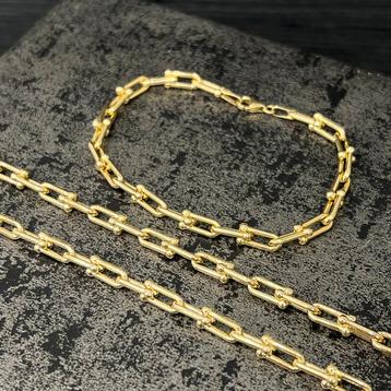 14k gouden ketting met armband Tiffany model nieuw 