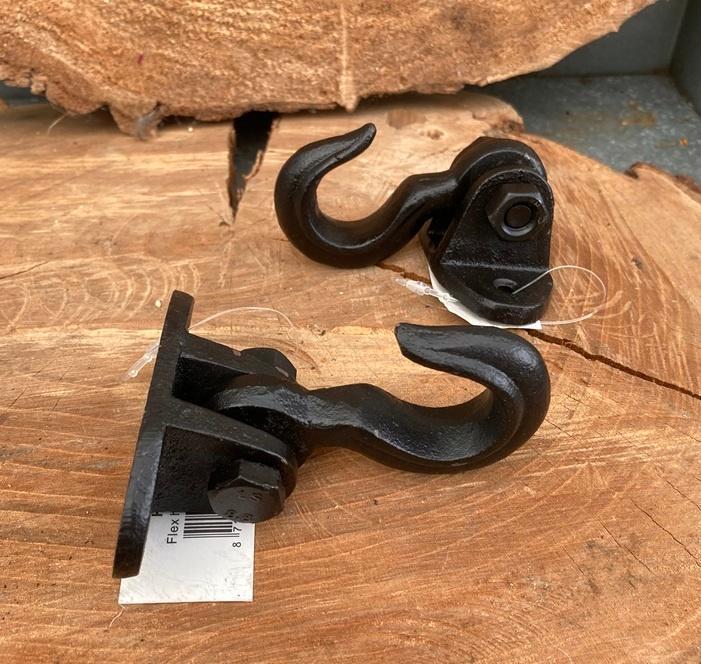 GIETIJZEREN MUURHAAK SCHARNIEREND ZWART NIEUW, Tuin en Terras, Tuinwanddecoratie, Nieuw, Ophalen of Verzenden