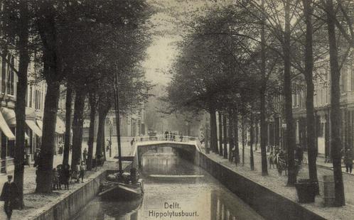 Delft. Hippolytusbuurt. - 1934 gelopen, Verzamelen, Ansichtkaarten | Nederland, Gelopen, Utrecht, 1920 tot 1940, Ophalen of Verzenden