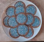 Serveerschaal "Beschuit met muisjes"  blauw, Ophalen of Verzenden, Zo goed als nieuw