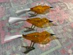 3 stuks glazen vogeltjes op knijper, Diversen, Kerst, Ophalen of Verzenden, Gebruikt