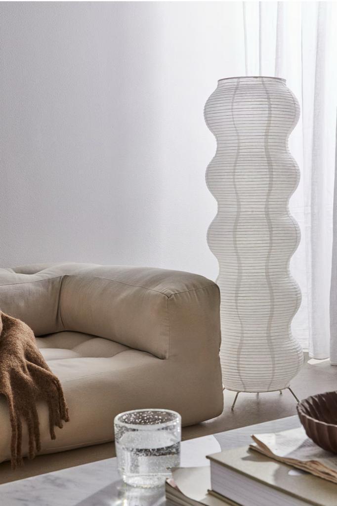 Rijstpapier Vloerlamp H&M - Stijlvol!, Huis en Inrichting, Lampen | Vloerlampen, Zo goed als nieuw, 100 tot 150 cm, Metaal, Overige materialen
