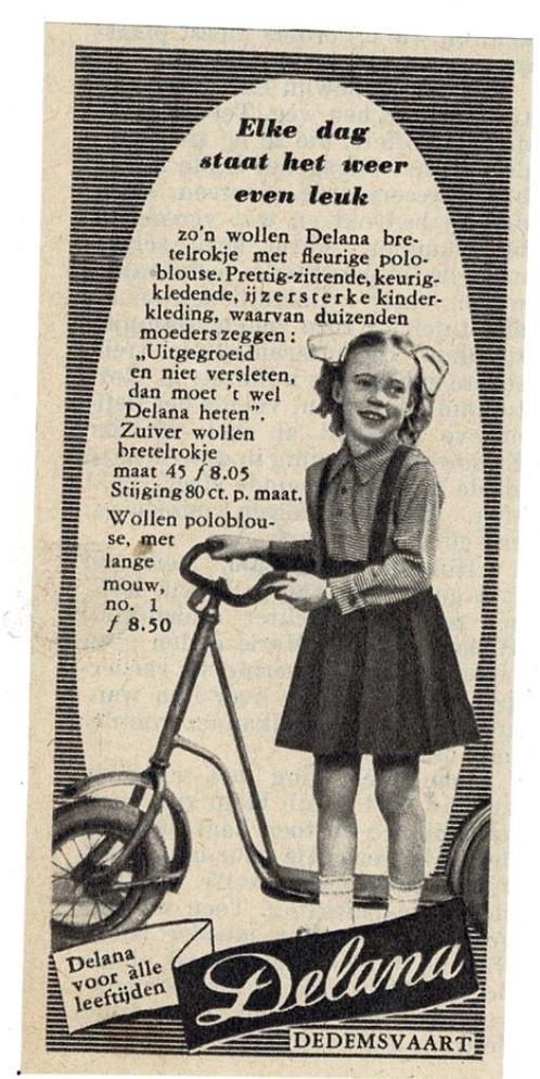 3 Advertenties DELANA KLEDING DEDEMSVAART  1951, Verzamelen, Merken en Reclamevoorwerpen, Zo goed als nieuw, Overige typen, Verzenden