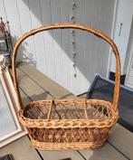 Rotan flessen-mand, Ophalen of Verzenden, Gebruikt, Rond, Riet