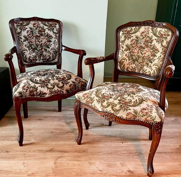 Set Louis XV Armstoelen, Antiek en Kunst, Antiek | Meubels | Stoelen en Banken, Ophalen