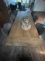 Industriële Eethoek met Tafel en Stoelen, Huis en Inrichting, Tafels | Eettafels, Ophalen, Industrieel/modern/tijdloos, 200 cm of meer