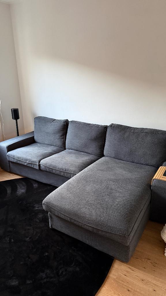 IKEA KIVIK donkergrijs/antraciet hoekbank, Huis en Inrichting, Banken | Bankstellen, Gebruikt, Hoekbank, Driepersoons, 200 tot 250 cm