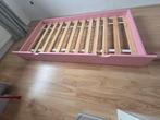 Uitschuifbed peuterbed roze zgan., Kinderen en Baby's, Kinderkamer | Bedden, 70 tot 85 cm, Zo goed als nieuw, Matras, 140 tot 160 cm