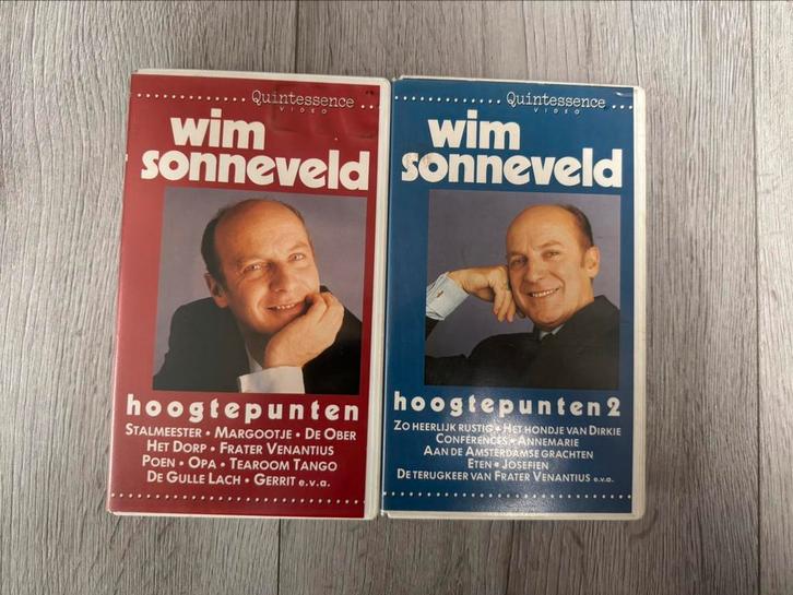 Wim Sonneveld VHS set Hoogtepunten 1 & 2 cabaretklassiekers, Cd's en Dvd's, VHS | Documentaire, Tv en Muziek, Gebruikt, Tv-serie of Tv-programma