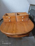 Salontafel hout met laatjes, B 73 cm, L 130 cm, H 50 cm, Huis en Inrichting, Ophalen, Gebruikt, 50 tot 100 cm, Minder dan 100 cm