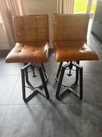 Set van 2 leren barkrukken Eleonora, Ophalen, Draaibaar, Gebruikt, 60 tot 90 cm