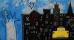 New York city groot schilderij, Antiek en Kunst, Ophalen