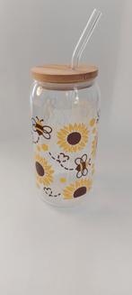 Glas bijen met rietje, Glas of Glazen, Nieuw, Ophalen of Verzenden, Glas