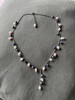 LDADPR zilverkleurige zoetwater parel ketting, Ophalen of Verzenden, Gebruikt, Blauw, Overige materialen