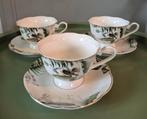 Clayre & Eef set van 3 kop en schotel - nieuw- serie Tropic, Ophalen of Verzenden, Nieuw, Porselein, Kop en/of schotel
